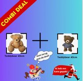 Kerst/sinterklaasdeal | Beige teddybear 40CM en Teddy bear met T-shirt 40CM