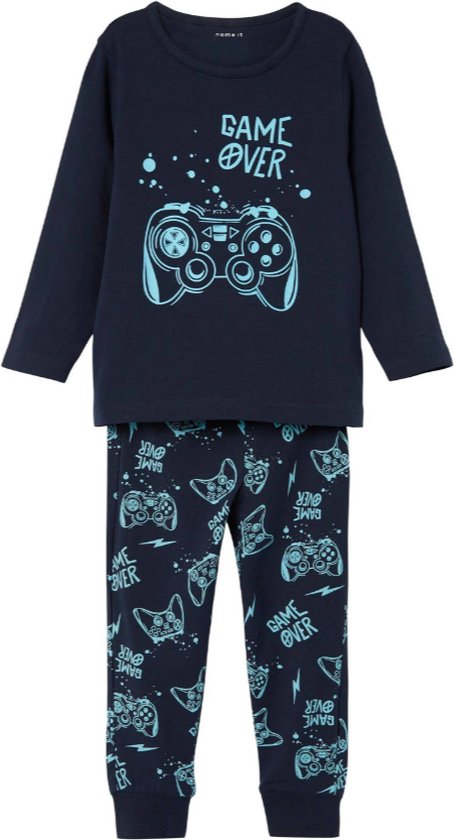 Name it jongens pyjama - ''Game Over'' - 116 - Blauw