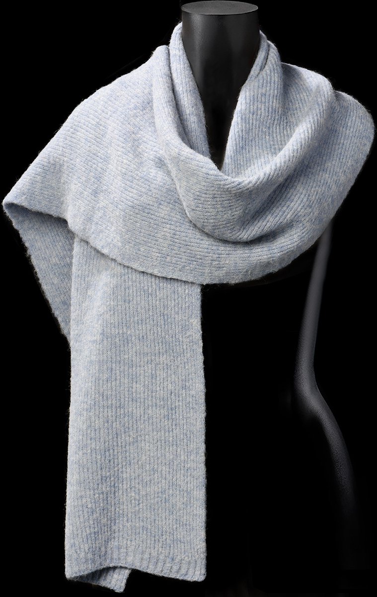 Ultrazachte gebreide sjaal blauw