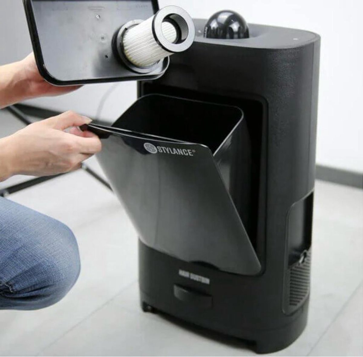 Stylance vacuum hair dustbin, haarstofzuiger bol