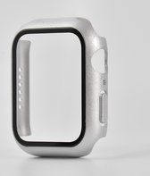 Hoesje geschikt voor Apple Watch 38MM - Hardcase - Screenprotector - Kunststof - Zilver