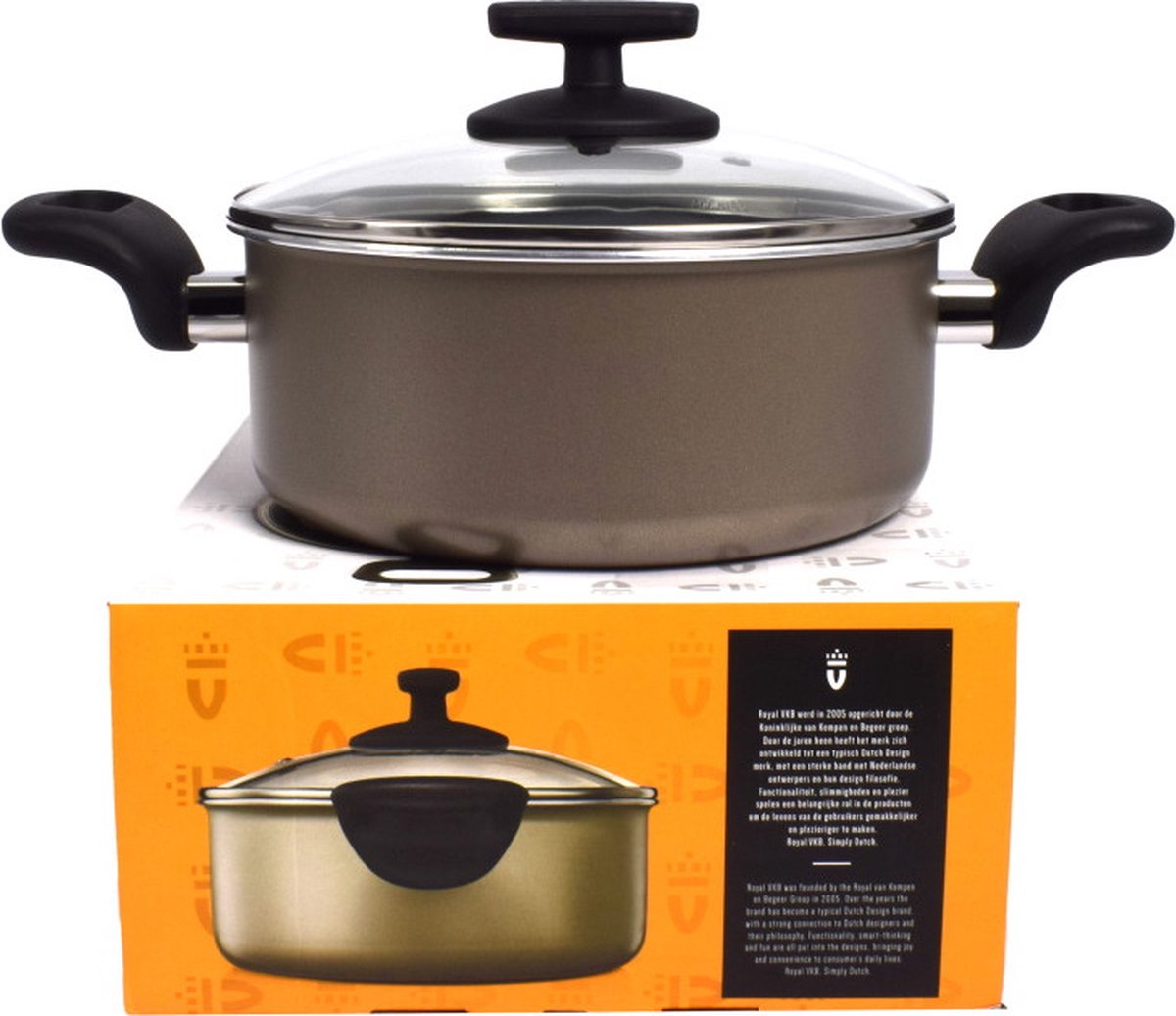 Royal van Kempen and Begeer Sauteuse Inox avec couvercle 28 cm