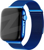 Bandz Milanese loop band geschikt voor Apple Watch 1/2/3/4/5/6/8/9/SE/Ultra (2) - Maat 42 / 44 / 45 / 49 mm - Hoogwaardig gevlochten stalen materiaal smartwatchbandje - Milanees bandje met magneetsluiting - blauw Milanees Apple Watch bandje