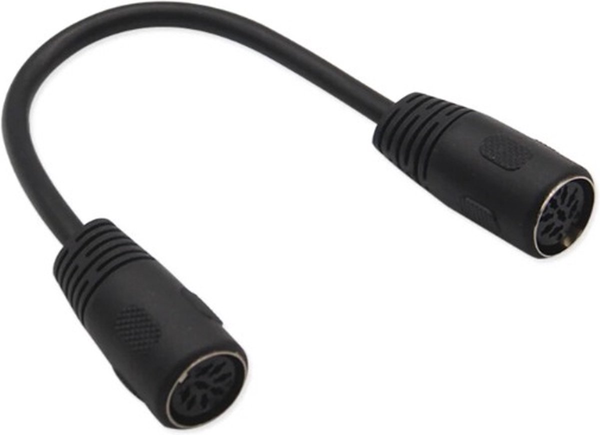 DIN 8-pins luidspreker koppelstuk / zwart - 0,20 meter