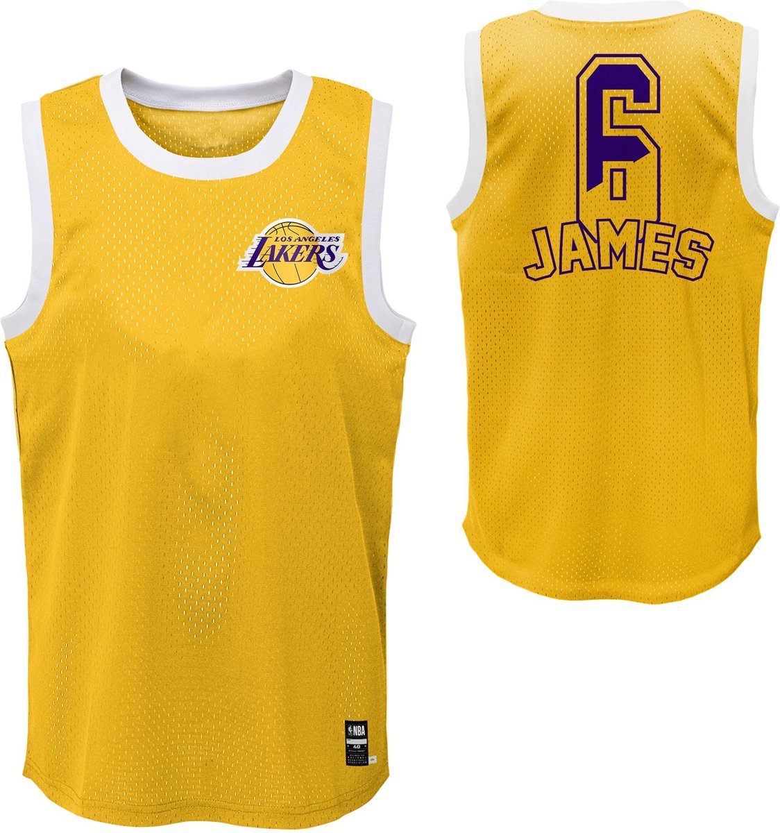 NBA LeBron James Jersey Yellow (Borst Logo) Kledingmaat : L