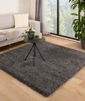Tapis shaggy carré - Shaggy Grand gris foncé 160x160 cm