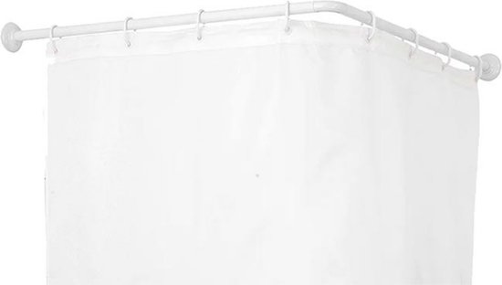 Douchegordijnstang Hoekstang Wit 90x90 cm kopen? | Douchestangen & ringen