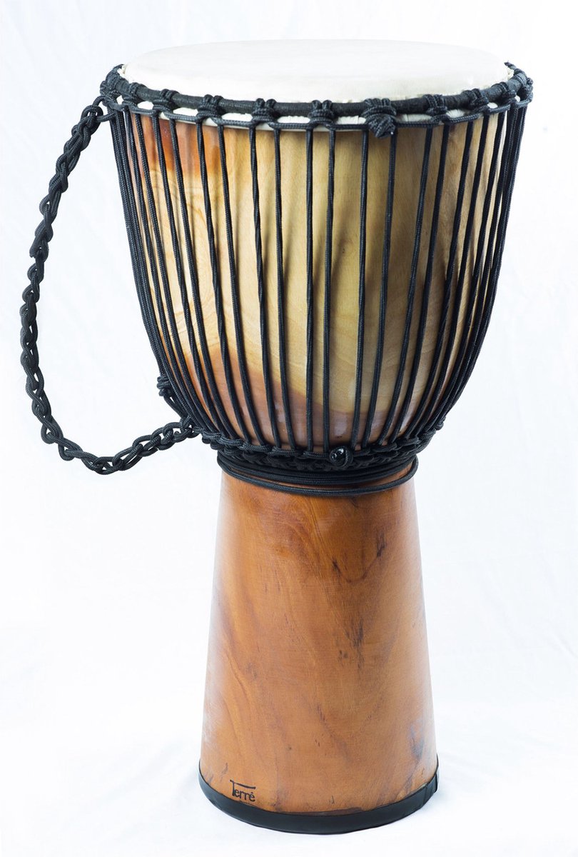 Terré standaard-Djembe, natur,groot H: 65cm x30-33cm - Djembe
