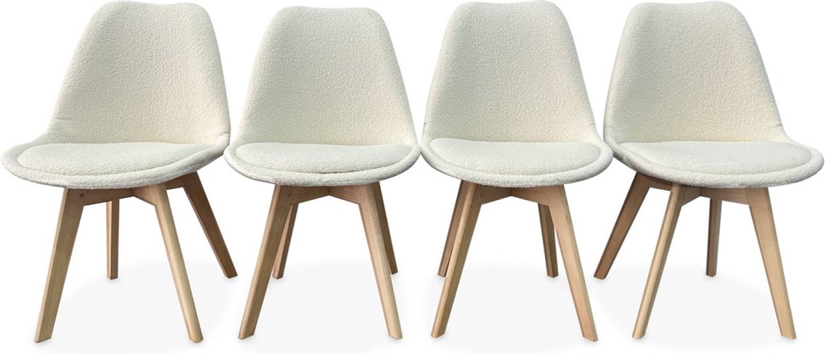 sweeek - Boucléstoelen, nils, set van 4