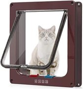 Cat Flap - Binnenmaat: 9.0"(H) x 7.9"(W) - XL maat - Bruin