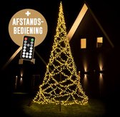 Lumedi - Kerstboom - Vlaggenmast Verlichting - 700cm - 1600 Warm Wit Led Lampjes - Afstandsbediening - Voor Buiten