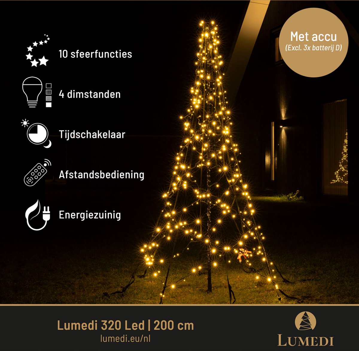 Fairybell sapin de Noël 320 LED 300cm