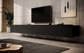 Meubella - TV-Meubel Calabas - Mat Zwart - 300 cm
