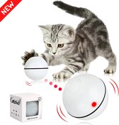 Catchit!® Interactieve zelfrollende bal katten - Kattenspeeltjes - Inclusief USB kabel en staartjes - Kattenspeelgoed - Smart – Grijs