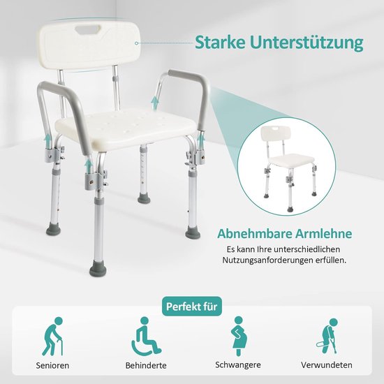 Douchestoel voor senioren, douchekruk / Douchestoel Douchekruk / Douchezitje Antislip bol