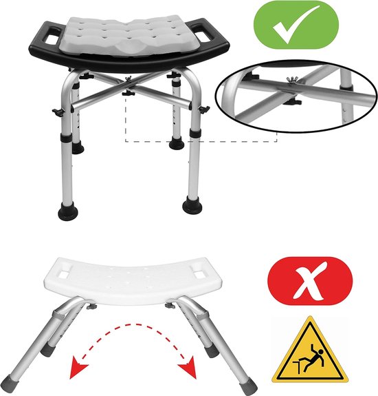 Douchestoel voor senioren, douchekruk / Douchestoel Douchekruk / Douchezitje Antislip bol