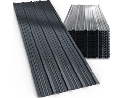 Gardebruk Dakplaten – 12 Stuks 129x46cm - Roestbestendig Antraciet