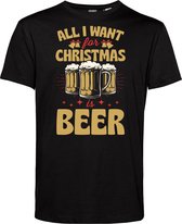 T-shirt All I Want For Christmas Is Beer | Foute Kersttrui Dames Heren | Kerstcadeau | Kerstpakket | Zwart | maat XXL