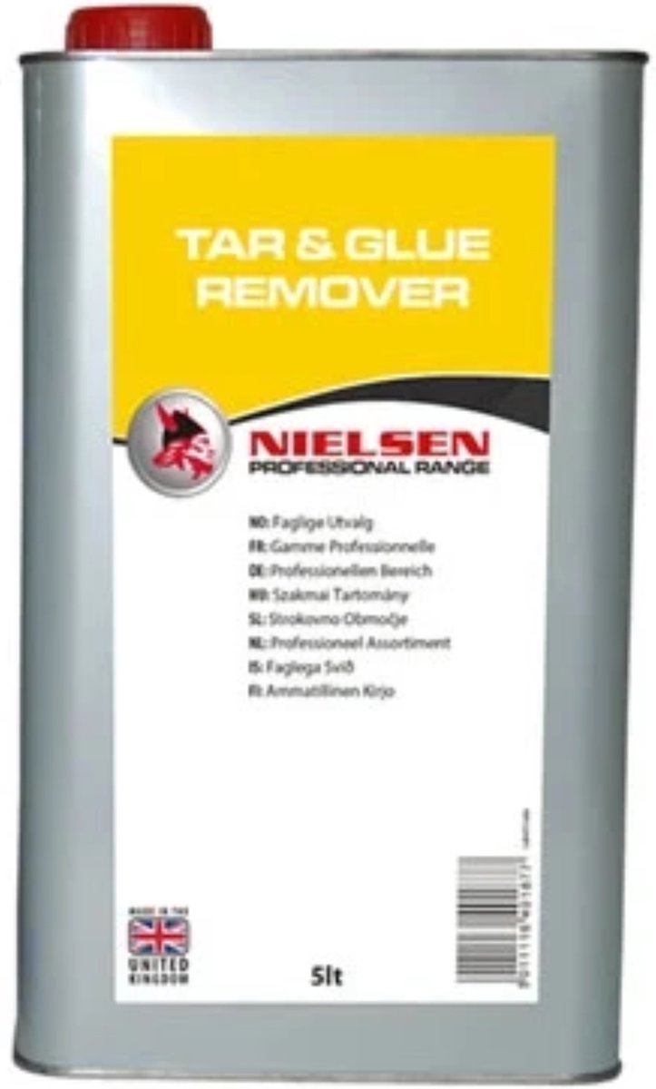 NIELSEN I TAR & GLUE REMOVER I TEER & LIJM VERWIJDERAAR I 5LTR I VERWIJDERT HARS, TEER & LIJM!!