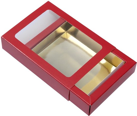 Taartdoos Slof met venster 25x10x9cm. Kraft 3st