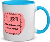 Akyol - de liefste schoonmoeder van de wereld koffiemok - theemok - blauw - Schoonmoeder - de liefste schoonmoeder - moeder cadeautjes - moederdag - verjaardag - geschenk - kado - 350 ML inhoud