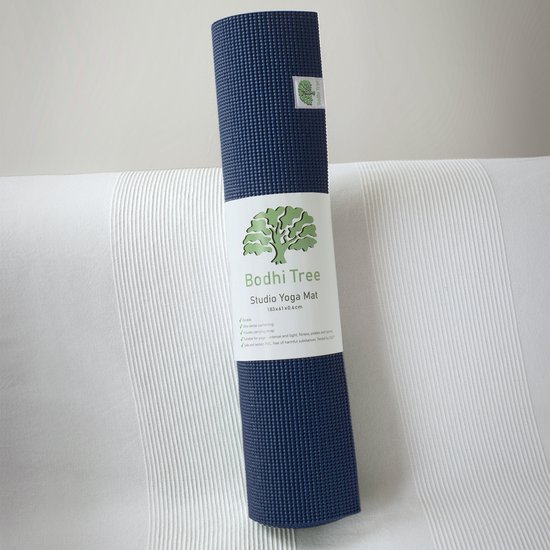 Bodhi Tree® Yogamat 6mm - 183x61cm - Studio Yoga Mat Extra Dik - Anti slip Yogamatten met Draagriem - Fitness Mat Sportmat - Blauw Donkerblauw van Bodhi Tree® — afbeelding 2