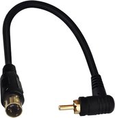 S-Video / S-VHS (m) - Composiet RCA (m) haaks video adapter kabel / zwart - 0,15 meter
