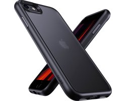 IYUPP Hoesje geschikt voor iPhone 7 / 8 / SE 2020 / SE 2022 Hoesje - Shockproof Back Cover - Mat Zwart Transparant