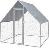 vidaXL - Buitenhok - voor - kippen - 2x2x1,92 - m - gegalvaniseerd - staal