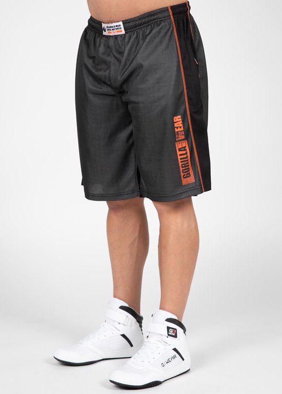 Gorilla Wear Wallace Mesh Shorts - Grijs/Oranje - L/XL