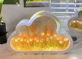 Zelf-maak Wolk Tulp Spiegel Lamp - Geel | DIY Cloud Tulip Flower Night Light Mirror Lamp - Yellow