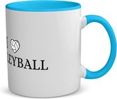 Akyol - i love volleyball koffiemok - theemok - blauw - Volleybal - volleyballers - sport - atleten - kado - cadeau - 350 ML inhoud