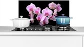 Spatscherm keuken - Takken - Bloemen - Tak - Orchidee- Spatwand - Keuken achterwand - 60x30 cm