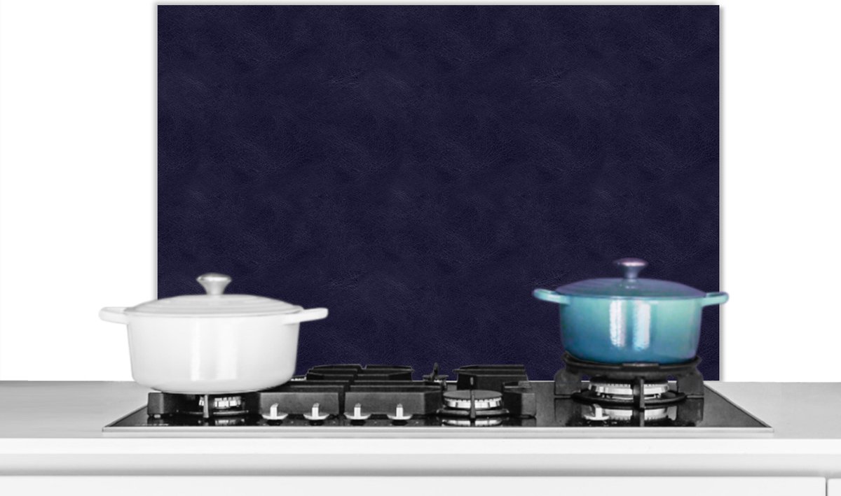 Spatwand keuken - Dierenvel - Leer - Blauw - Structuur - 80x55 cm - Achterwand - Spatscherm