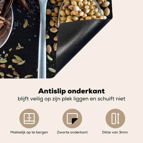 KitchenYeah® Inductie beschermer 76x51.5 cm - Lepel - Specerijen - Kruiden - Eten - Tafel - Kookplaataccessoires - Afdekplaat voor kookplaat - Inductiebeschermer - Inductiemat - Inductieplaat mat