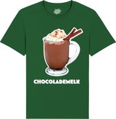 Chocolademelk - Foute kersttrui kerstcadeau - Dames / Heren / Unisex Kleding - Grappige Kerst en Oud en Nieuw Drank Outfit - T-Shirt - Unisex - Bottle Groen - Maat XXL