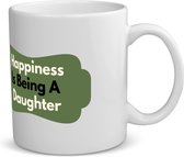 Akyol - happiness is being a daughter koffiemok - theemok - Dochter - de liefste dochter - verjaardag - cadeautje voor dochter - dochter artikelen - kado - geschenk - 350 ML inhoud