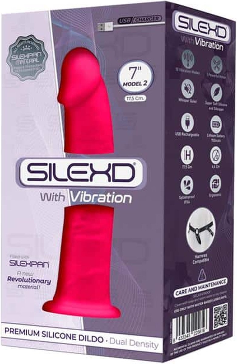 Goedkoopste Dildo Silexpan 10 Vibration Model 2 - 7 Pink