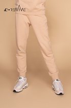 Basic Jogging Pants &C x REVIVE Beige, maat XS, kort model, met koord, van biologisch katoen, EU gemaakt