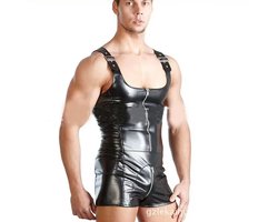 Lederen outfit heren - BDSM - Club en Festival - Jumpsuit - Body - Zwart