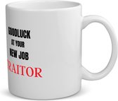 Akyol - goodluck at your new job fucking traitor koffiemok - theemok - Afscheid bedank cadeau - collega - werknemer - cadeau - kado - afscheid - nieuwe baan - 350 ML inhoud
