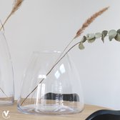 Vaas Travo | Large - Groot | Transparant | Uniek Design | Mond Geblazen Glas | Ø32 x H29 cm