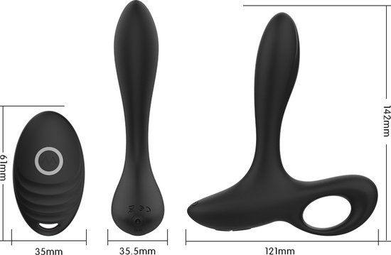 Stimulateur de prostate - Point P - débutants - télécommande - noir