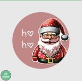 Sluitstickers / Cadeaustickers Kerst 24 stuks - Ho Ho Kerstman
