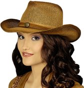 Chaks Cowboy/rodeo hoed - bruin - volwassenen - stro - Carnaval accessoires