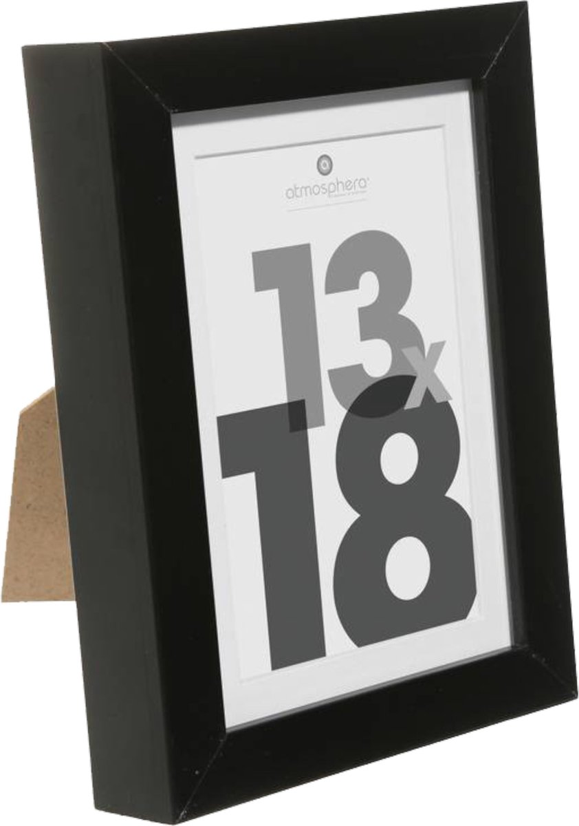Atmosphera fotolijstje voor een foto van 13 x 18 cm - zwart - foto frame Eva - modern/strak ontwerp