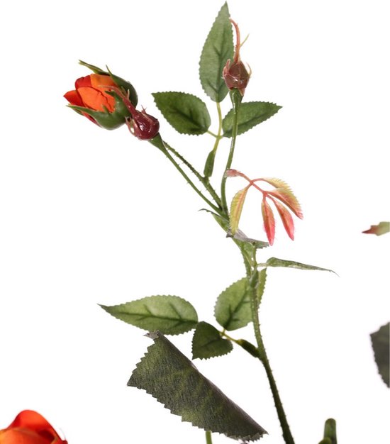Top Art Rose artificielle Ariana - 3x - orange - 73 cm - tige en plastique - fleurs de décoration