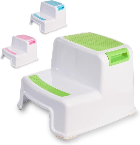 Dreambaby® 2-Up Step Stool White & Grey - Antislip Opstapje Voor Kinderen Met Twee Trappen - Wit & Grijs Dreambaby® 2-Up Step Stool White & Grey - Antislip Opstapje Voor Kinderen Met Twee Trappen - Wit & Grijs