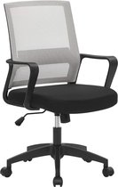 Bureaustoel, bureaustoel, draaibaar, in hoogte verstelbare computerstoel met netbekleding, kantelfunctie, voor kantoor, werkkamer, grijs HMBN031G01