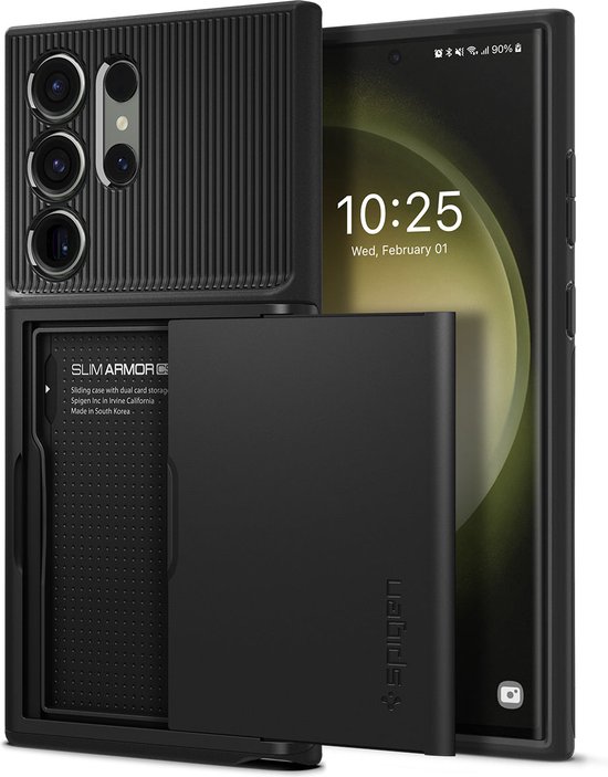 Spigen Slim Armor CS Samsung Galaxy S23 Ultra Hoesje Back Cover Zwart